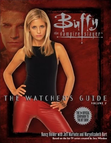 The Watcher's Guide Volume 2 cover, showing Buffy in front of a red background with Angel behind her