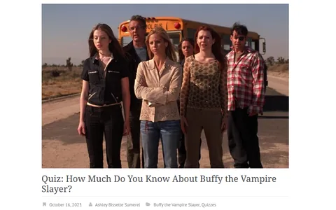 Tell-Tale TV's How Much Do You Know About Buffy the Vampire Slayer? quiz page, with its header image and title